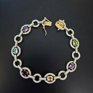 Ross-Simons Multi-Gemstone Sterling Silver Bracelet Back Is Gold Vermeil Jewelry